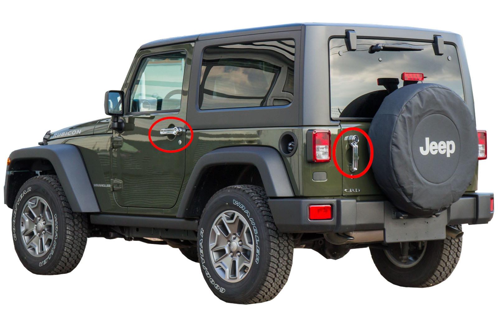 JEEP WRANGLER JK 07-18 ХРОМИРОВАННЫЕ НАКЛАДКИ НА ДВЕРНЫЕ РУЧКИ