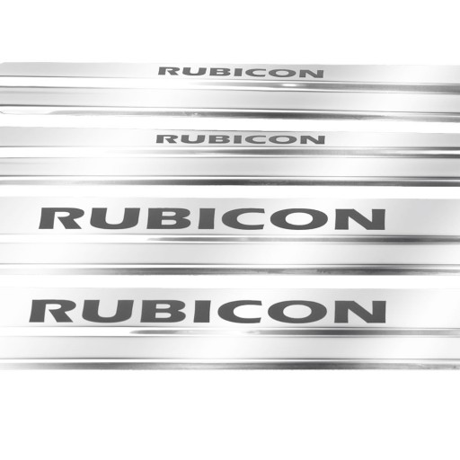JEEP WRANGLER MK3 JK RUBICON Накладки на пороги, глянцевые, отделка под нержавеющую сталь