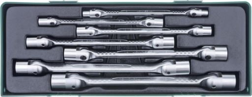 НАБІР ШАРНІРНИХ ГАЙКОВИХ КЛЮЧІВ JONNESWAY 7 ШТ. ДЛЯ ВІЗКА 6 - 19ММ