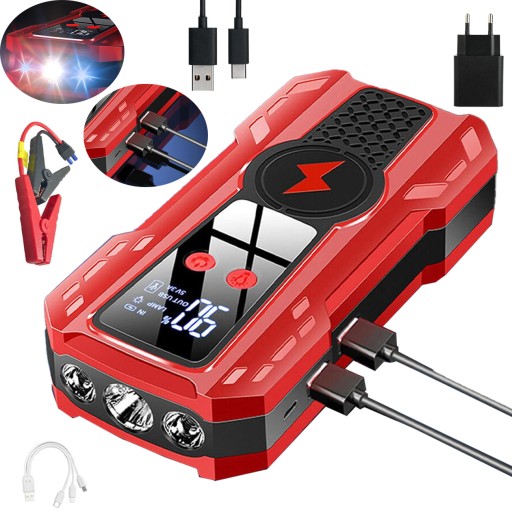 СТАРТЕР МОЩНЫЙ ЗАПУСК АВТОМОБИЛЯ УСИЛИТЕЛЬ POWERBANK НАБОР ФОНАРИКОВ