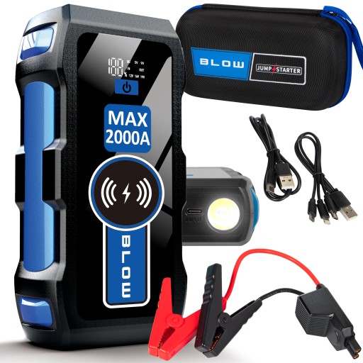 JUMP STARTER BOOSTER 2000A POWERBANK НАБОР МОЩНЫХ ФОНАРЕЙ 12000 мАч