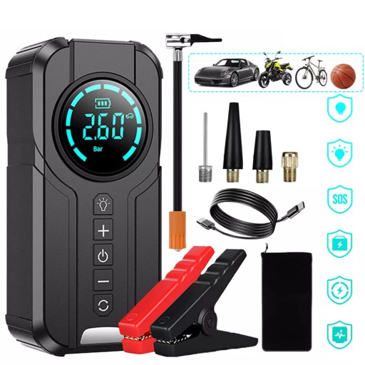 JUMP STARTER START-UP BOOSTER POWERBANK ПОТУЖНИЙ КОМПРЕСОР НАБІР ФОЛОХ 1000A