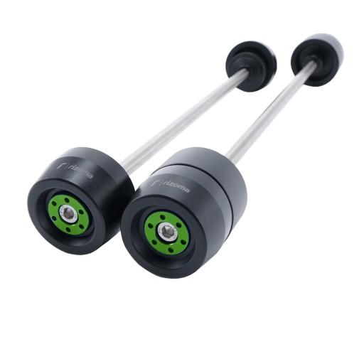 Одна пара зелених захисних коліс мотоциклів