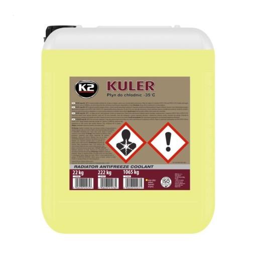 К2 КУЛЕР ЖОВТИЙ РІДКИЙ -35 22КГ. W406Y K2 ОХОЛОДЖУЮЧА РІЧИНА 5 РОКІВ-150 000 КМ