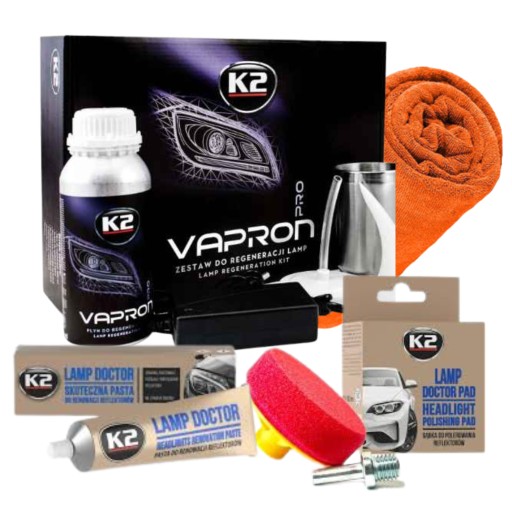 K2 vapron комплект для відновлення фар + паста і полірувальна подушка