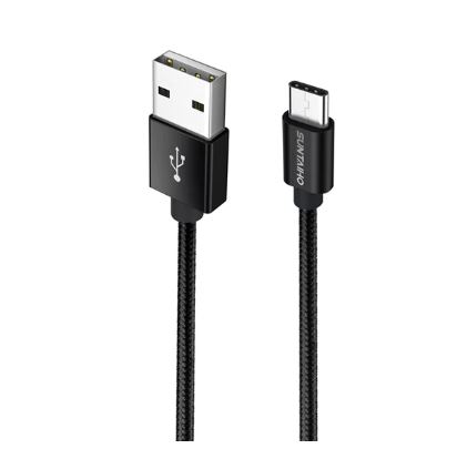 КАБЕЛЬ USB типа C, 1 м, черный, УЛУЧШЕННЫЙ