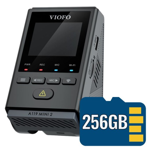 КАМЕРА DVR VIOFO A119 MINI 2 GPS WIFI QHD + карта памяти 256 ГБ