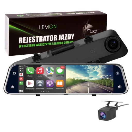 2K 12-ДЮЙМОВАЯ АВТОМОБИЛЬНАЯ КАМЕРА В ЗЕРКАЛЕ С КАМЕРОЙ ЗАДНЕГО НАПРАВЛЕНИЯ ANDROID CARPLAY