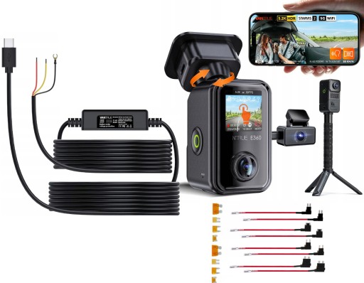 VANTRUE E360 ACE LTE 3CH АВТОМОБІЛЬНА КАМЕРА ПЕРЕДНЯ ВНУТРІШНЯ ЗАДНЯ + ACC