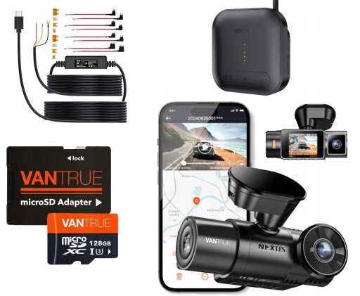 АВТОМОБІЛЬНА КАМЕРА VANTRUE N2X LTE 2.7K FULL HD GPS 128GB ACC LTE МОДУЛЬ 01