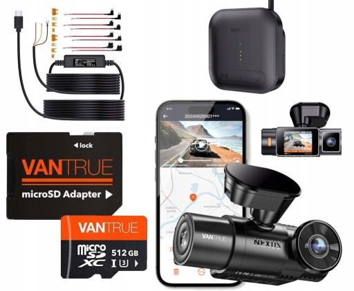 АВТОМОБІЛЬНА КАМЕРА VANTRUE N2X LTE 2.7K FULL HD GPS 512GB ACC LTE МОДУЛЬ 01