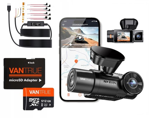 АВТОМОБІЛЬНА КАМЕРА VANTRUE N2X LTE 2.7K + FULL HD WIFI GPS + 512 ГБ + ACC