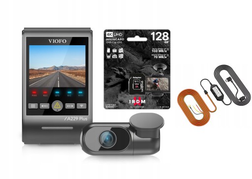 АВТОМОБИЛЬНАЯ КАМЕРА VIOFO A229 PLUS 2-КАНАЛЬНАЯ HDR GPS WIFI + КАРТА IRDM 128 ГБ + HK4