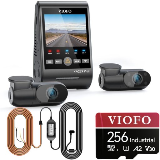 VIOFO A229 PLUS 3CH HDR WIFI АВТОМОБІЛЬНА КАМЕРА SONY STARVIS 2 Power Set