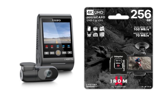АВТОМОБИЛЬНАЯ КАМЕРА VIOFO A229 PRO 2 КА 4K+2K HDR GPS WIFI + КАРТА IRDM 256 ГБ