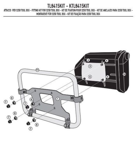 KTL6415KIT - KAPPA Кріплення Ящика для інструментів KS250 ДО РАМ KLO6415MK, KLO6415CA