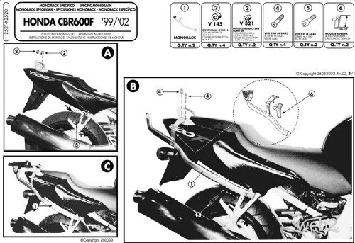 КАППА ЦЕНТРАЛЬНЫЙ БАГАЖНИК HONDA CBR 600F (99-09) (БЕЗ ДИСКА )