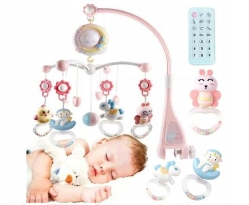 Карусель для дитячого ліжечка 5в1 Зоряний проектор лампа