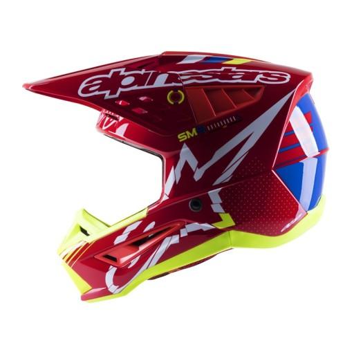 ШЛЕМ ALPINESTARS S-M5 ACTION ЯРКИЙ КРАСНЫЙ/БЕЛЫЙ/ЖЕЛТЫЙ ФЛУО-М КРОСС ЭНДУРО