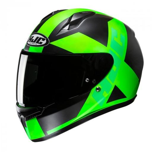 ШЛЕМ HJC C10 TEZ FLUO ЗЕЛЕНЫЙ/ЧЕРНЫЙ M