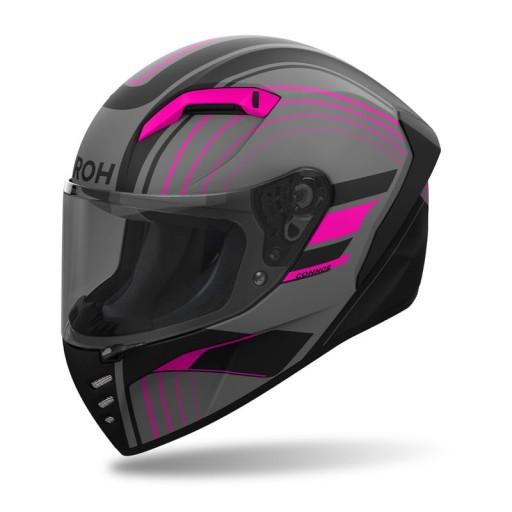 AIROH CONNOR ACHIEVE INTEGRAL MOTORCYCLE CHELMET, MATTE PINK PINK MATT