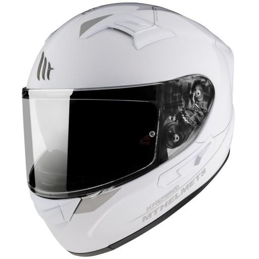 MT KRE SV WHITE HELMET Мотоциклетний шолом повний з козирком