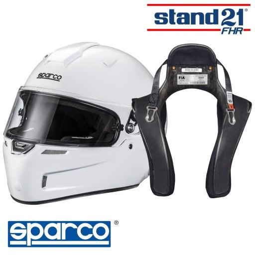 Шлем SPARCO AIR Pro RF-5W разм.M + ВОРОТНИК ГАНС