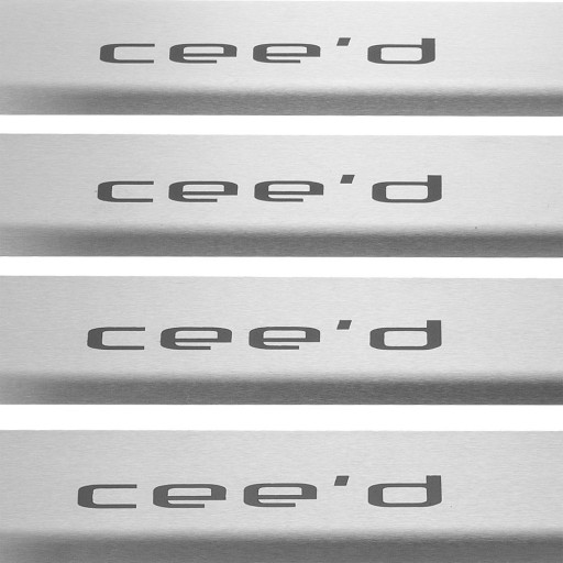 KIA CEE'D MK3 Накладки на пороги из нерж. стали 304, черные, матовый ворс