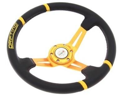 35 СМ PRO DRIFT СПОРТИВНЫЙ РУЛЬ ДРИФТИНГ ЗЛОТЫЙ