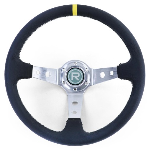 СПОРТИВНЕ РУЛЬМО 350 мм ШКІРА ТИП 2 ЧОРНЕ ДЛЯ MOMO SPARCO