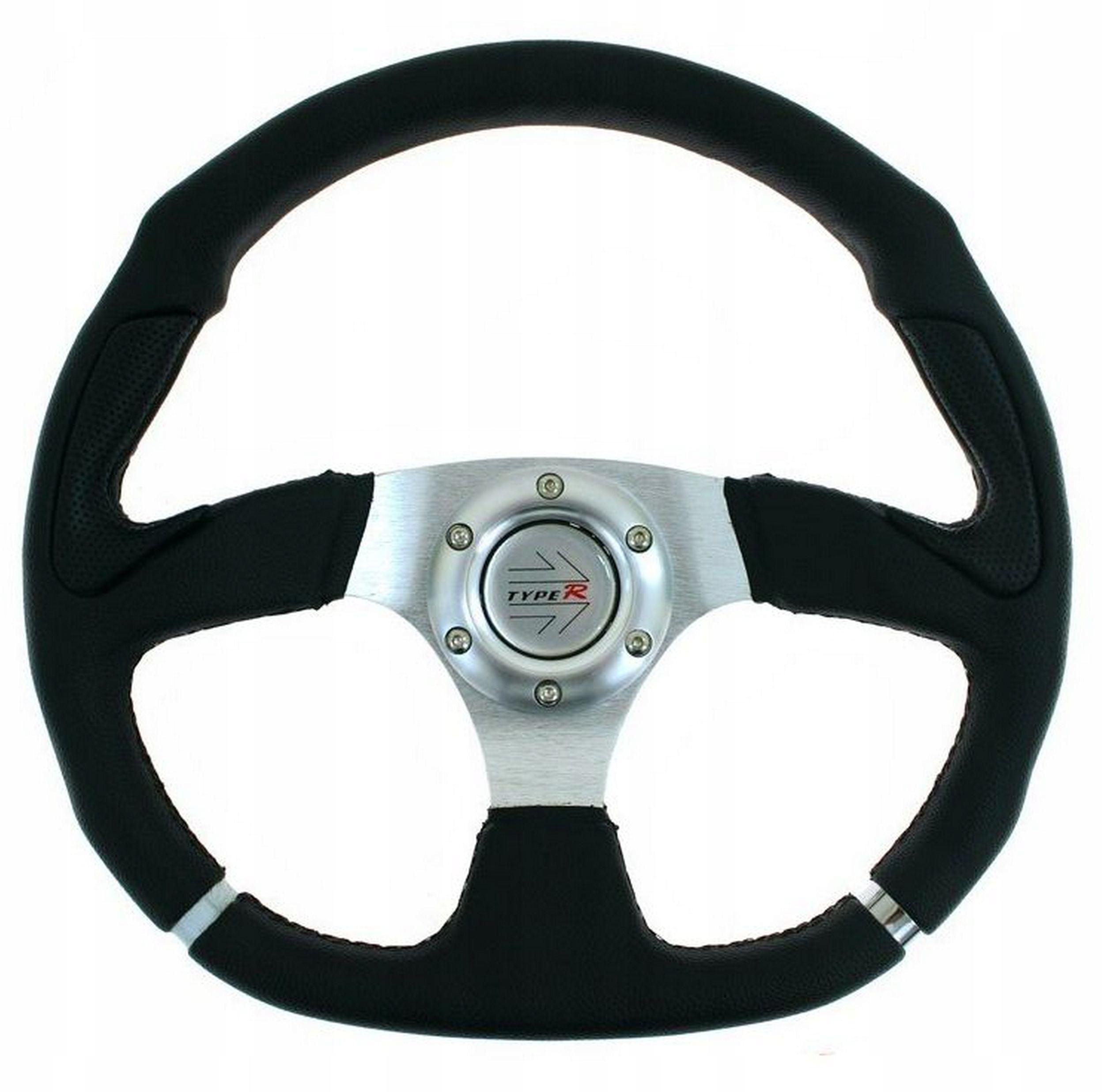 Спортивный руль 350 мм кожаный тюнинг