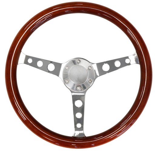 ДЕРЕВЯННЫЙ СПОРТИВНЫЙ РУЛЬ 380мм, вынос 30мм