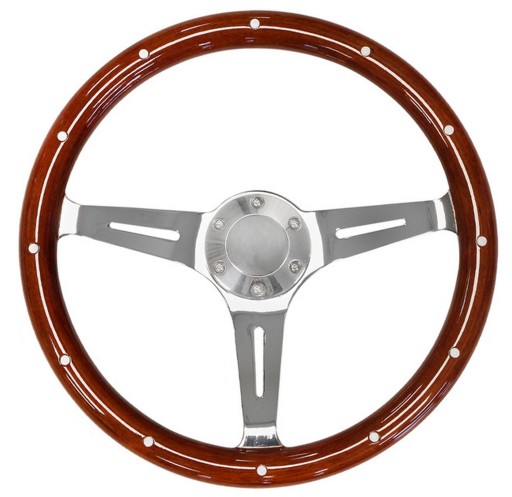 ДЕРЕВЯННЫЙ СПОРТИВНЫЙ РУЛЬ 380мм, вынос 30мм