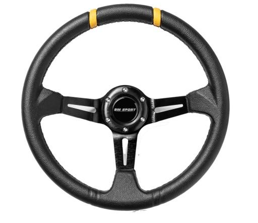 Спортивный раллийный руль BM SPORT 350MM кожа