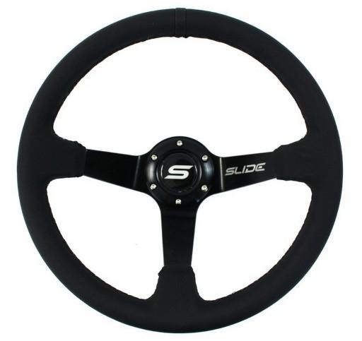 СПОРТИВНЫЙ РУЛЬ СЛАЙД 350 ММ СМЕЩЕНИЕ 90 ММ КОЖА