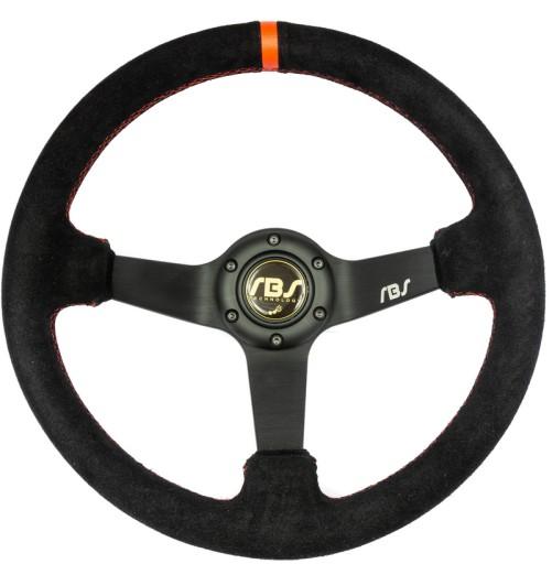 Спортивное рулевое колесо замша красный + NABA BMW E46