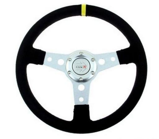 Руль замши 350мм плоский ралли дрифт