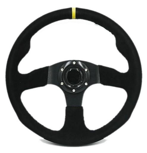 Руль замшевый плоский 350MM KJS DRIFT