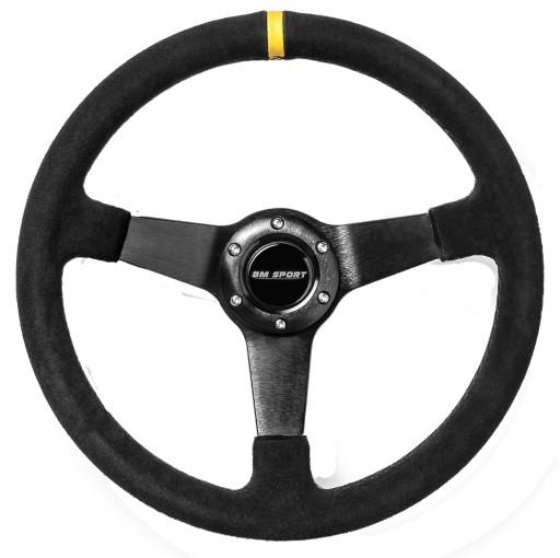 Замшевый раллийный руль BM SPORT 350MM OFFSET