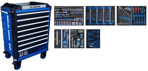 КІНГ ТОНІ - ВІЗОК ДЛЯ ЗАГРУЖЕННЯ 8 ЯЩИКІВ + ОБЛАДНАННЯ 269 ЕЛЕМЕНТІВ. ІНСТРУМЕНТИ PROFI KRK