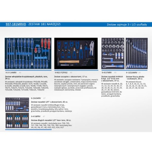 КІНГ ТОНІ - НАБІР 325 ДЕТАЛЕЙ ІНСТРУМЕНТИ 937-002МРВД. PROFI TOOLS КРАКІВ