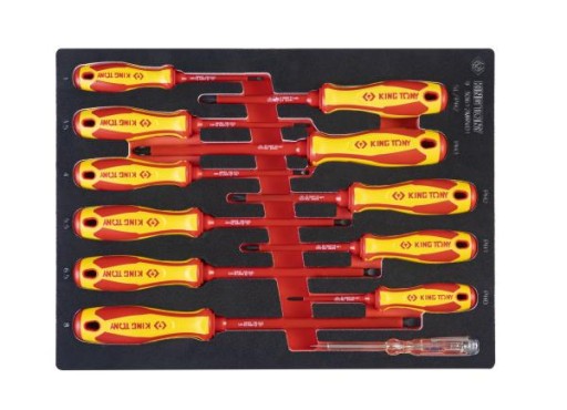 НАБОР ИЗОЛИРОВАННЫХ ОТВЕРТОК KING TONY, 12 ШТ. + -