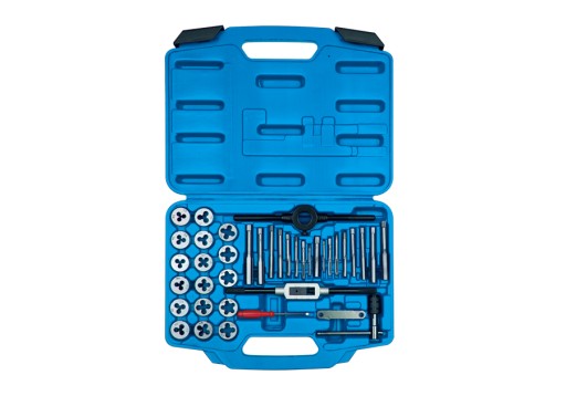 KING TONY Набір метричних плашок і мітчиків 39 деталей M3-M12