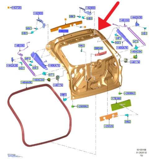 LV4Z7840010K - Задні задні двері ford kuga escape 2020- 2024 2768855 _ lv4b-s40400-aal