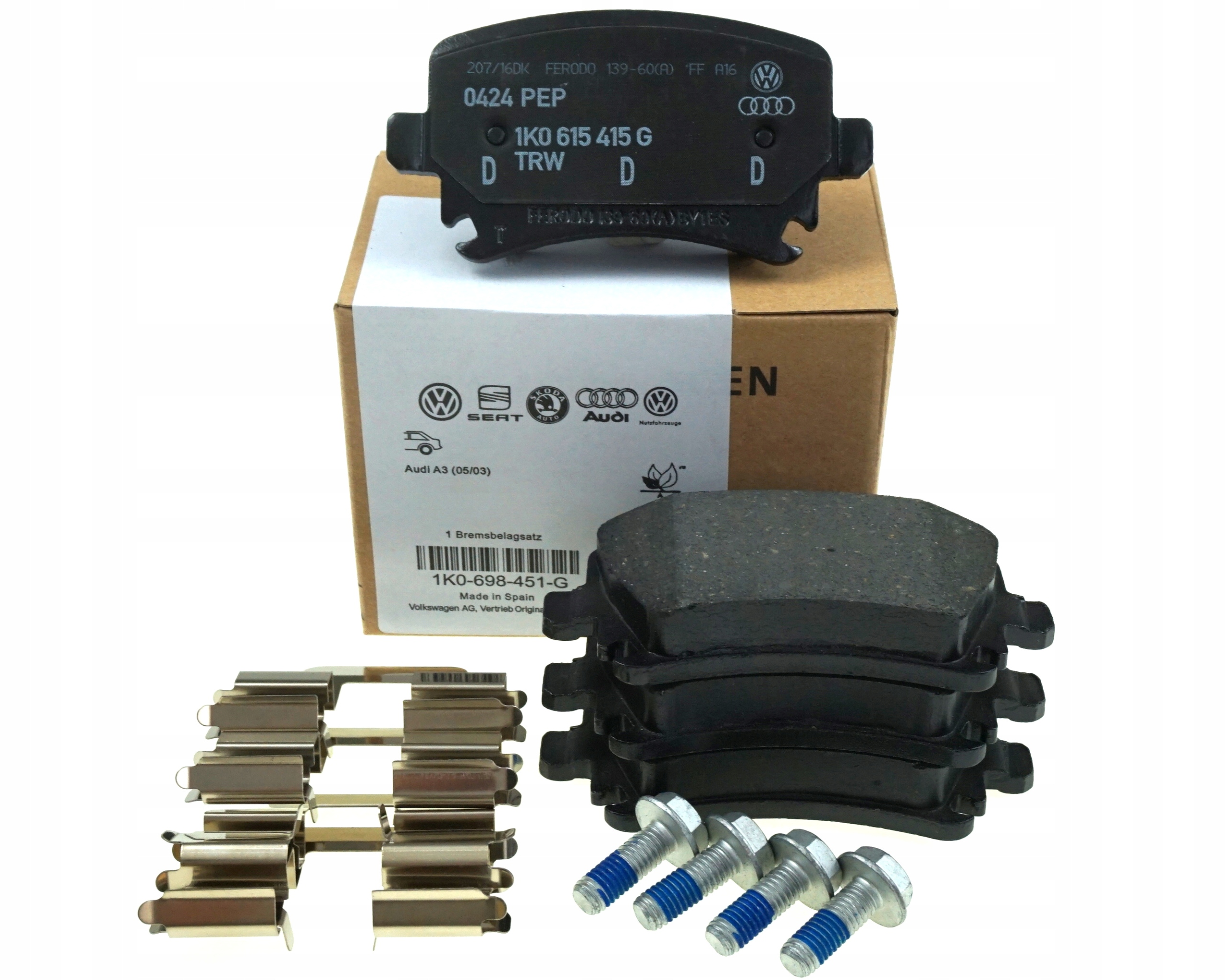 1K0698451G - ЗАДНИЕ ТОРМОЗНЫЕ КОЛОДКИ SKODA OCTAVIA II 2 ОРИГИНАЛ