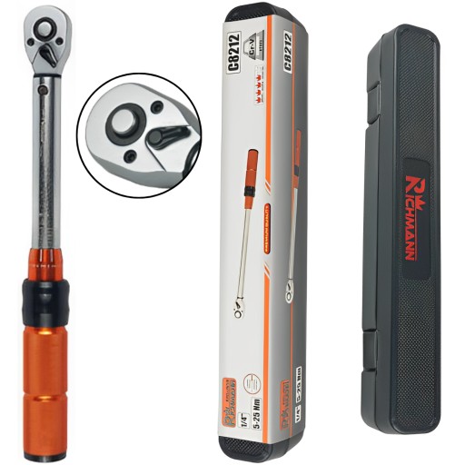 ДВОНАПРАВЛЕНИЙ ДИНАМЕТИЧНИЙ КЛЮЧ 5-25 НМ 1/4 КАЛІБРУВАННЯ RICHMANN C8212