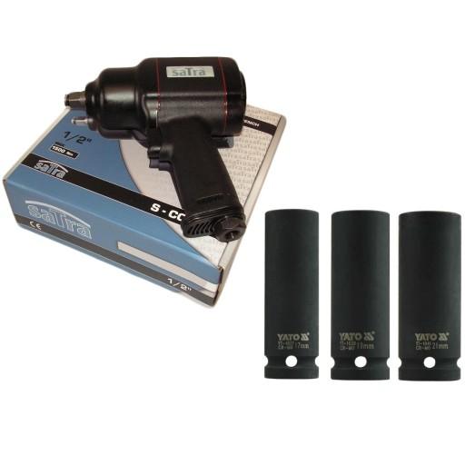 КЛЮЧ ПНЕВМАТИЧНИЙ УДАРНИЙ 1/2 1500нм + головки 78мм