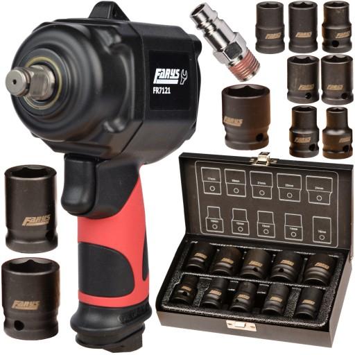 ПНЕВМАТИЧЕСКИЙ УДАРНЫЙ КЛЮЧ, короткий, НАБОР ГОЛОВОК 1/2