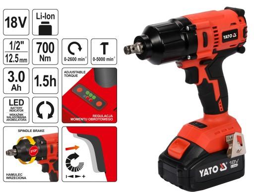 АККУМУЛЯТОРНЫЙ УДАРНЫЙ КЛЮЧ. БЕСЩЕТОЧНЫЙ 18В 700НМ ЯТО!