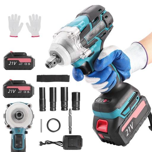 АККУМУЛЯТОРНЫЙ БЕСЩЕТОЧНЫЙ УДАРНЫЙ КЛЮЧ 1/2 дюйма 520 НМ 21 В 6,0 Ач + 2AKU